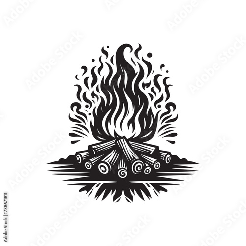 silhouettes of campfire