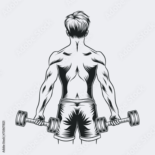 Man Gym Fitness Bodybuilder Vector Graphics