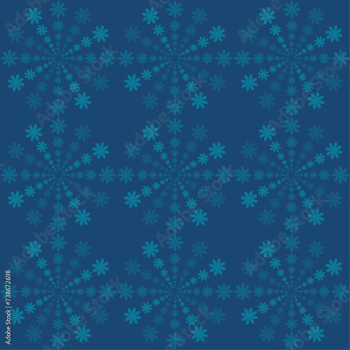 Abstract seamless pattern on blue background