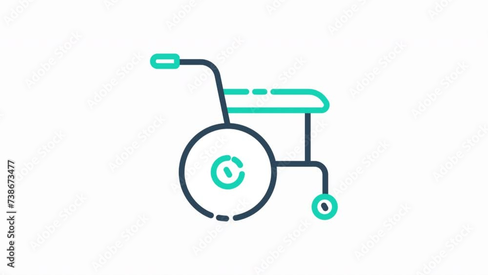 wheelchair symbol animated. suitable for disability concept illustration wheelchair symbol animated. suitable for disability concept illustration