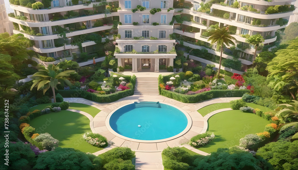 Fototapeta premium pool in the park