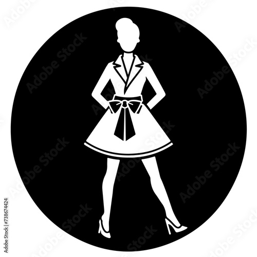 Fashion Statement - Chic Female Silhouette with Iconic Trench Coat and Bow
