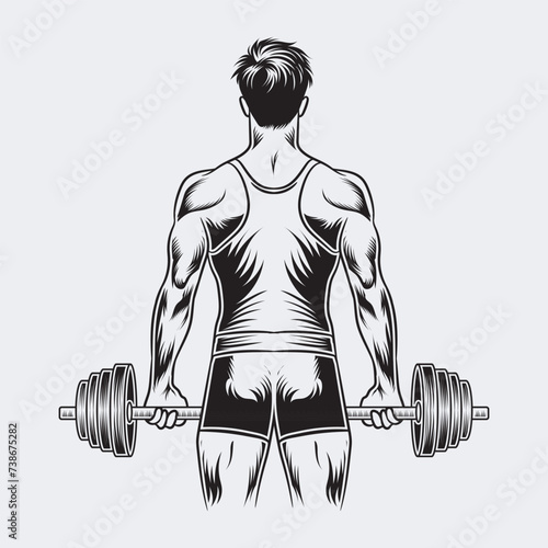 Man Gym Fitness Bodybuilder Vector Graphics
