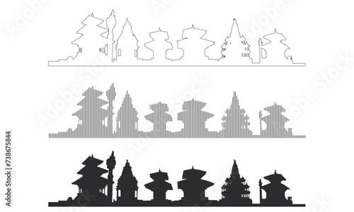 Line art of temple