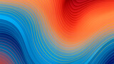 Psychodeliczna gradientowa tapeta - tło. Kontrastujące kolory pomarańczowe i niebieskie. Fale przypominające mapę hipsometryczną