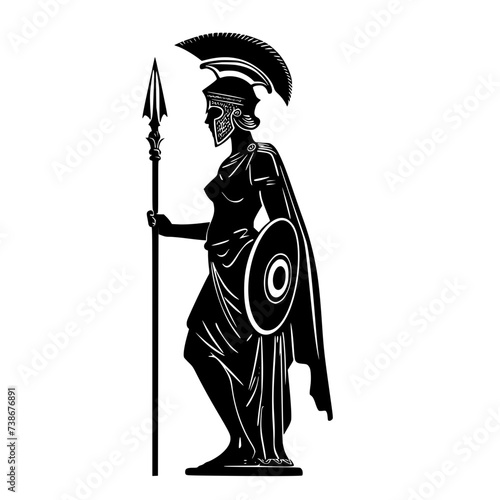 Athena goddess of war logo icon Generative AI