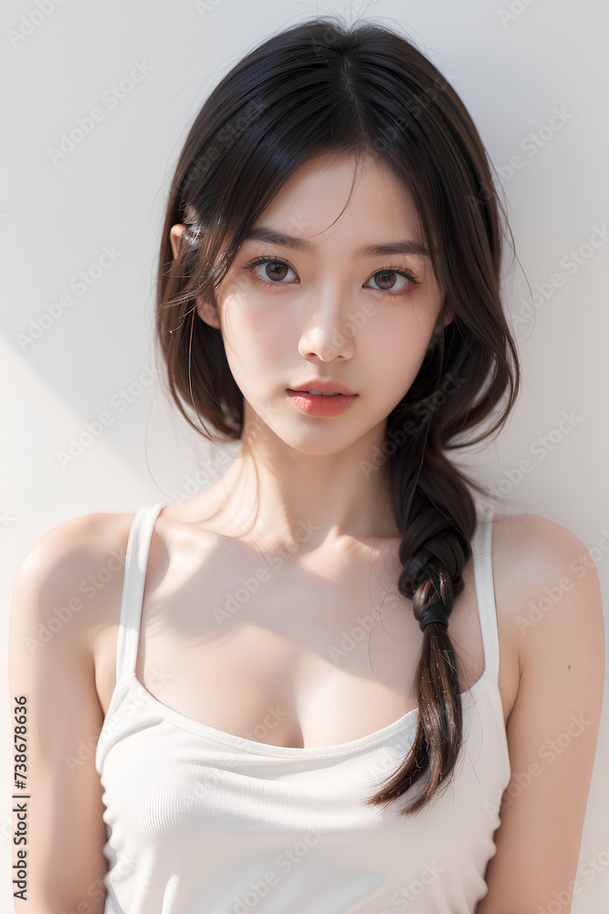 Gorgeous Asian Young Female Model - Fashion or Cosmetics Model - Surreal Beauty with Perfect Fine Features - Beautiful Smooth Hair Gorgeous Asian Young Female Model - Fashion or Cosmetics Model - Surreal Beauty with Perfect Fine Features - Beautiful Smooth Hair