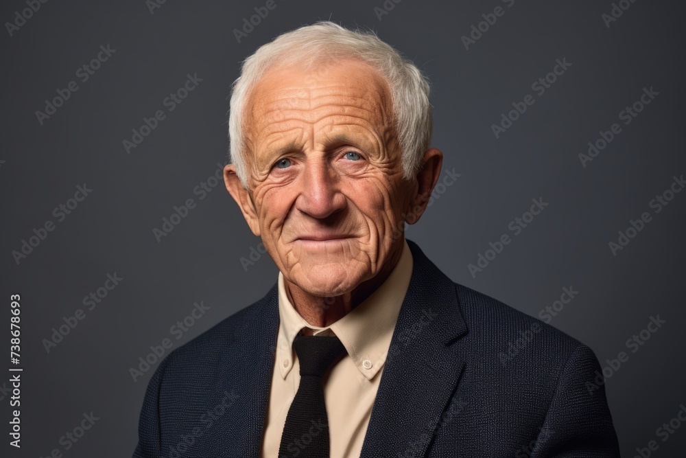Portrait of an elderly man in a business suit on a dark background Portrait of an elderly man in a business suit on a dark background