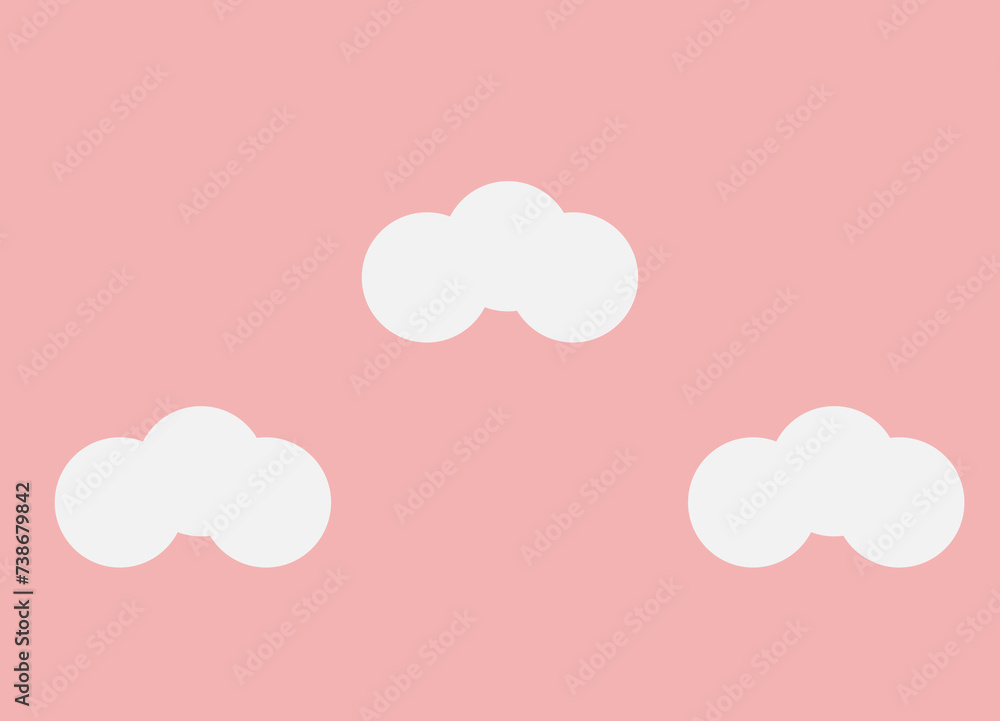 white clouds on a pink background