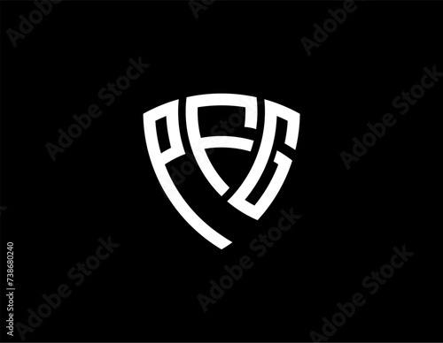 PFG creative letter shield logo design vector icon illustration
