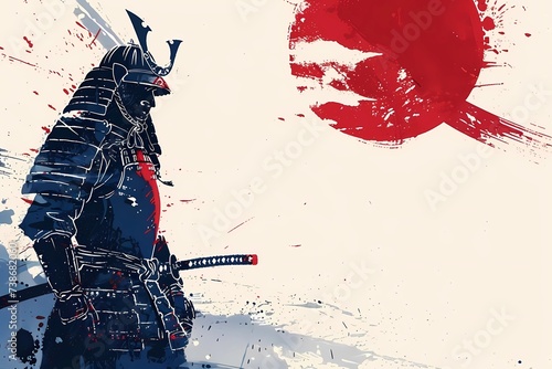 background painting with the image of a samurai