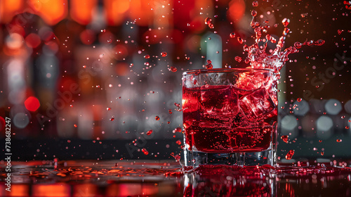 Red splashing alcohol