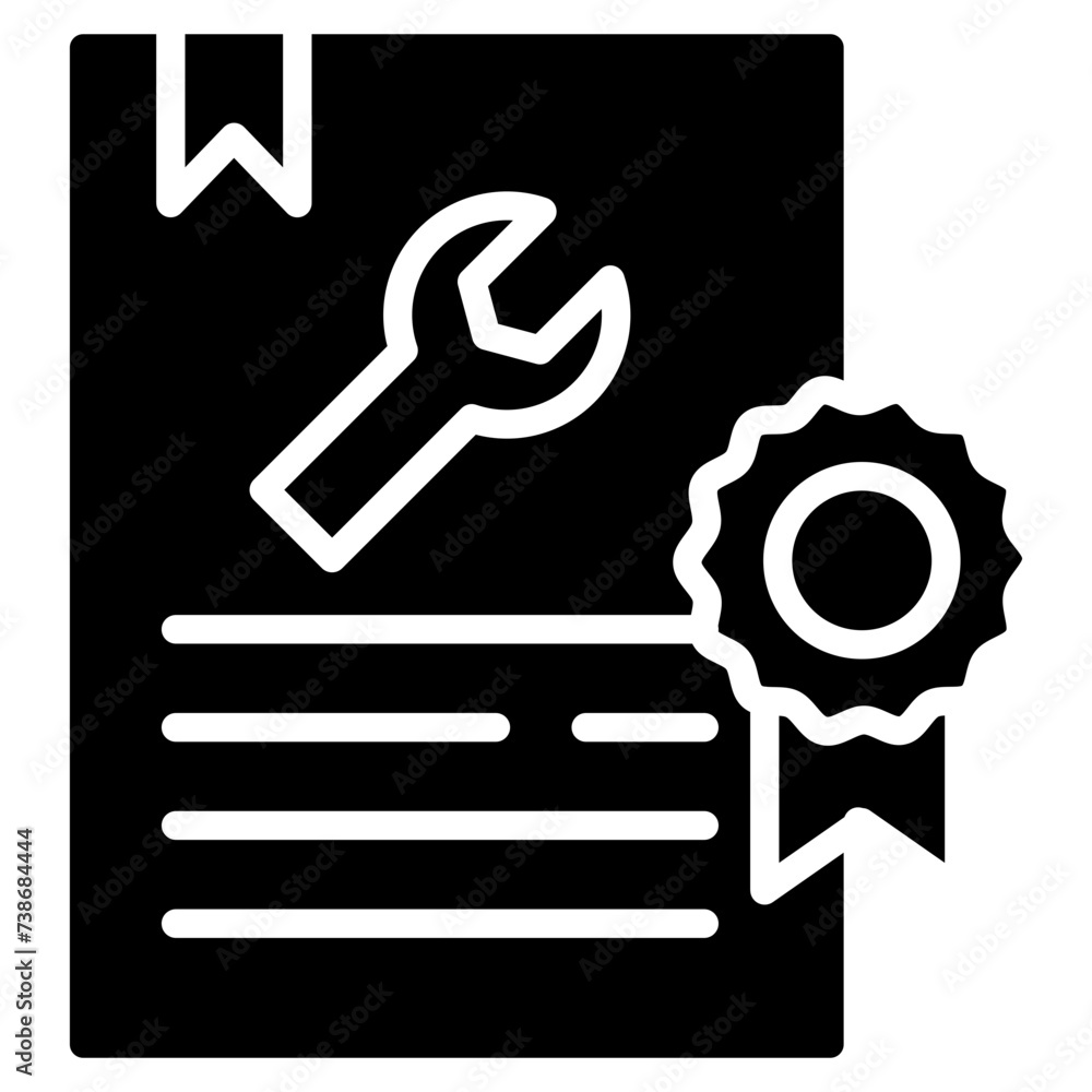 Warranty Certificate Icon Element For Design