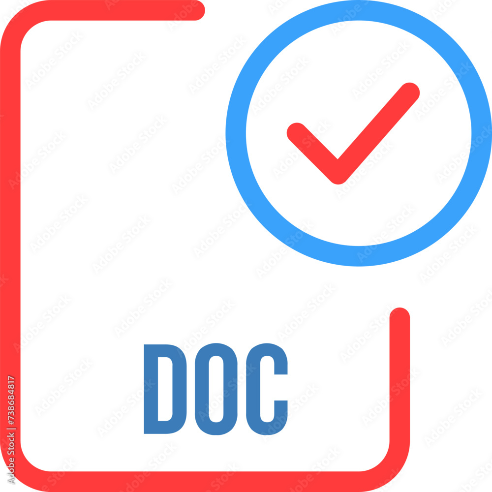 DOC File icon with checked mark DOC File icon with checked mark
