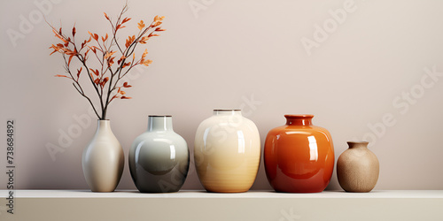 A group of vases and flowers 