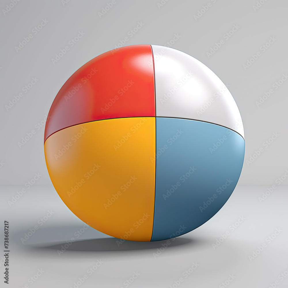 Beach ball. isolated on grey background