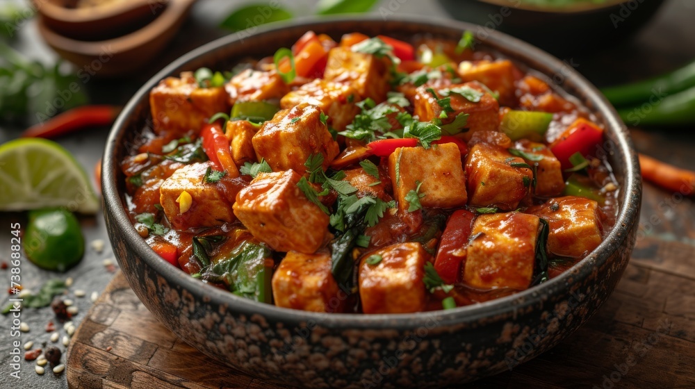 Vegetarian Stir-Fry: A colorful stir-fry with a variety of fresh vegetables, tofu, and a flavorful sauce. Vegetarian Stir-Fry: A colorful stir-fry with a variety of fresh vegetables, tofu, and a flavorful sauce.