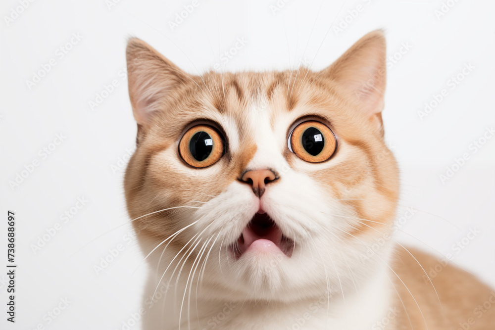 Funny cats funny and curious kitten posing for photo with surprised face pet cat Funny cats funny and curious kitten posing for photo with surprised face pet cat