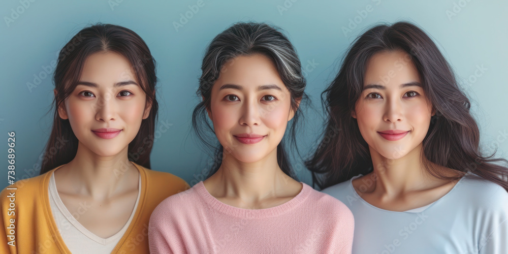 Portrait of grandmother, mother and daughter, family of three generations. Mother's or international women's day concept. Portrait of grandmother, mother and daughter, family of three generations. Mother's or international women's day concept.