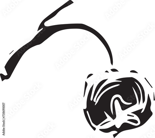 Vintage rowan, great design for any purposes. Hand drawn black illustration.