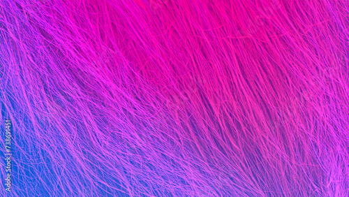 Abstract modern background with feather and thread texture in pink purple and blue colors