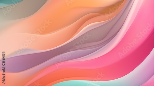 Beautiful Abstract 3D Background with Smooth Silky Shapes different colors
