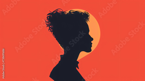 Silhouette of a person flat logo.