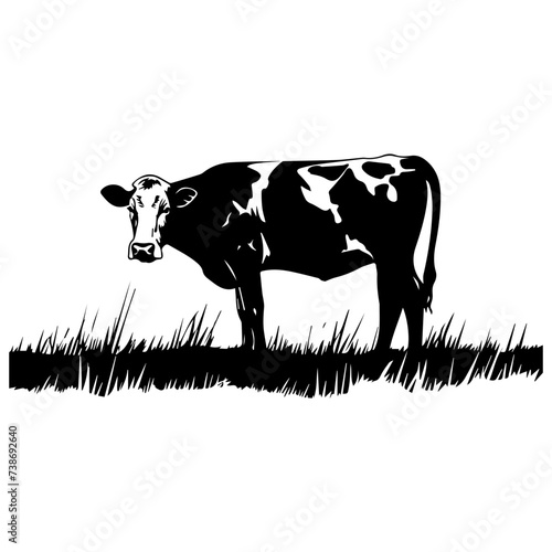 cow silhouette vector icon. black angus vector illustration