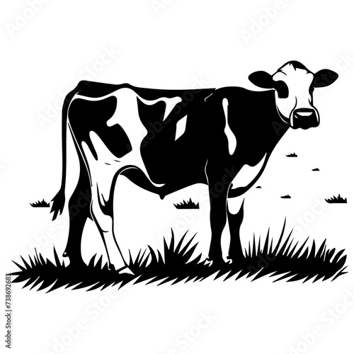 cow silhouette vector icon. black angus vector illustration