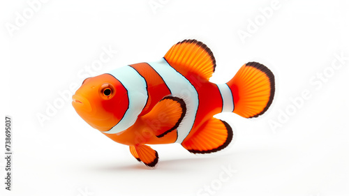 Lovely colored clown fish isolated against a white background