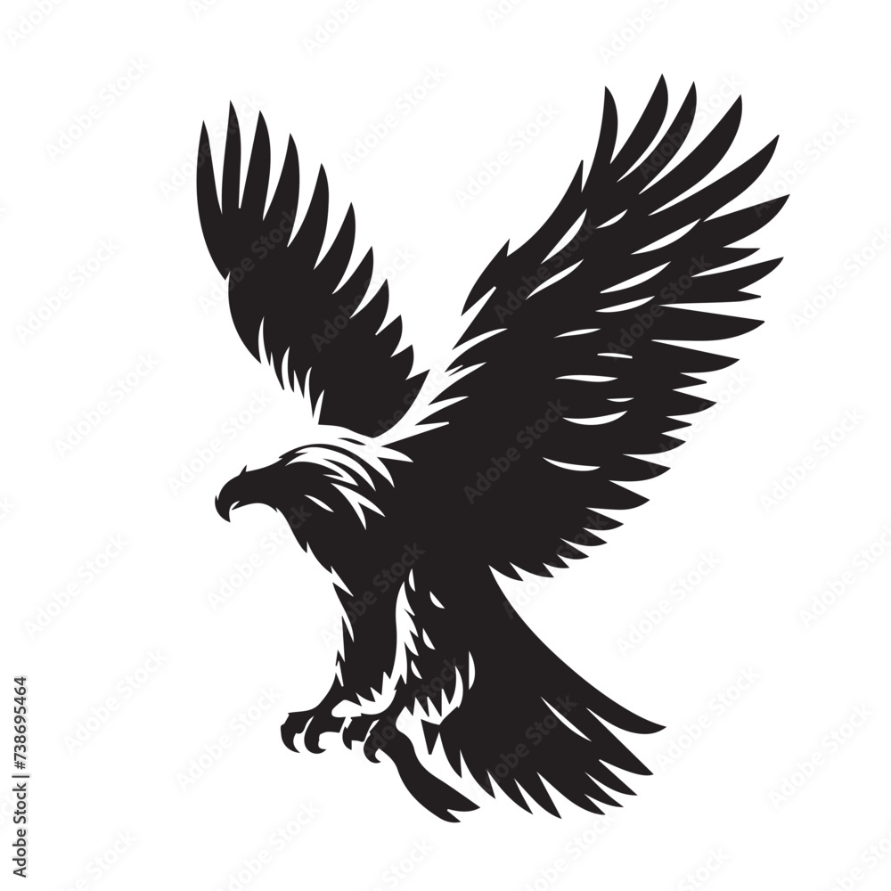 Fototapeta premium wild eagle silhouette, vector of wild eagle