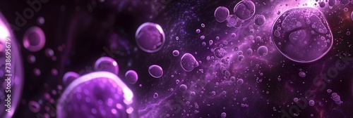 Abstract Purple Bubbles Universe, Fantasy Background, Microcosm or Space Theme, Digital Wallpaper