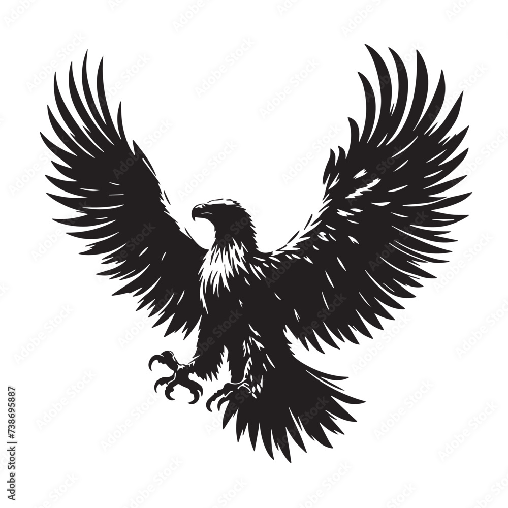 Fototapeta premium wild eagle silhouette, vector of wild eagle