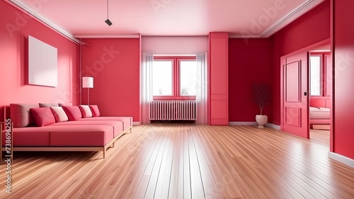 interior of a room with red carpet