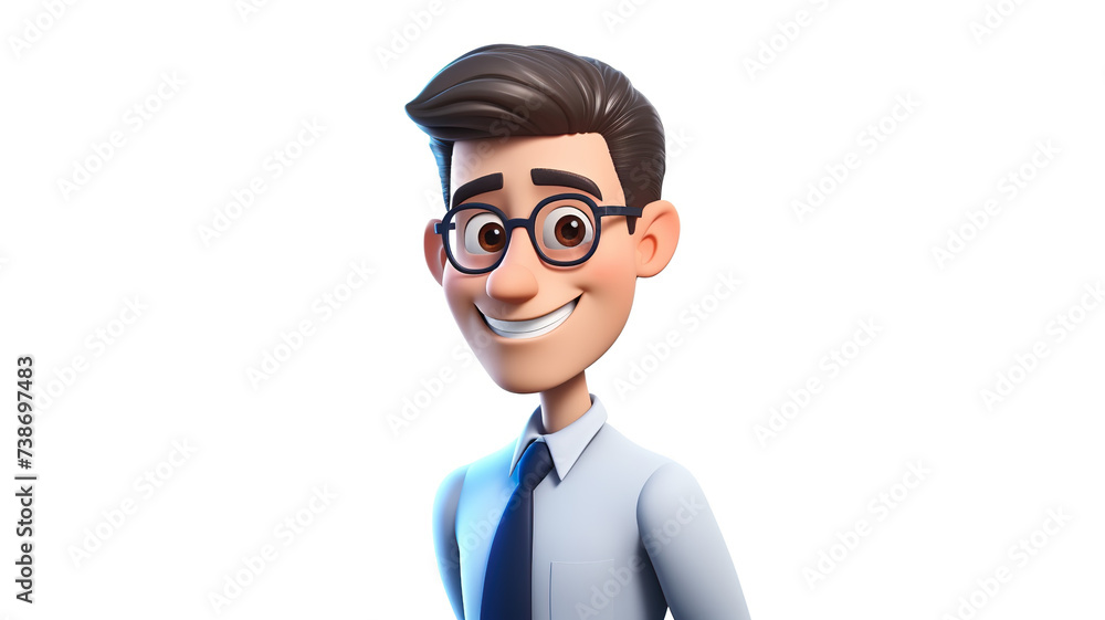 Isolated cartoon office manager on a white background
