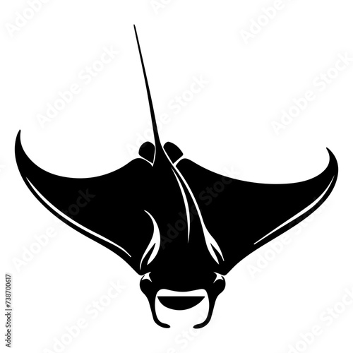 Manta ray or stingray fish, sea animal and ocean creature