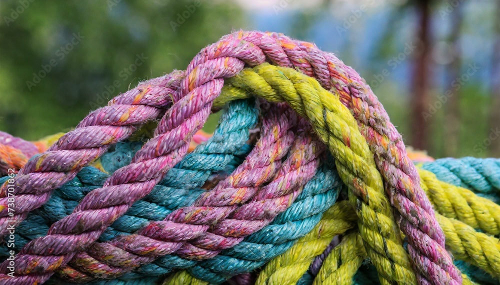 close up of a rope, close up of a blue and yellow rope, close up of rope Strong diverse network rope team concept integrate braid color background cooperation empower power wallpaper, rope on a wooden