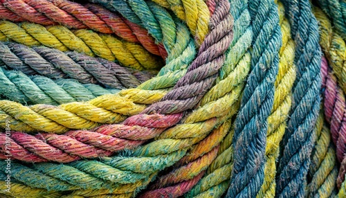 rope close up of a blue and yellow rope, close up of rope Strong diverse network rope team concept integrate braid color background cooperation empower power wallpaper, rope on a wooden board,