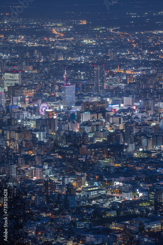 日本 北海道札幌市中央区にある藻岩山山頂展望台からの夜景