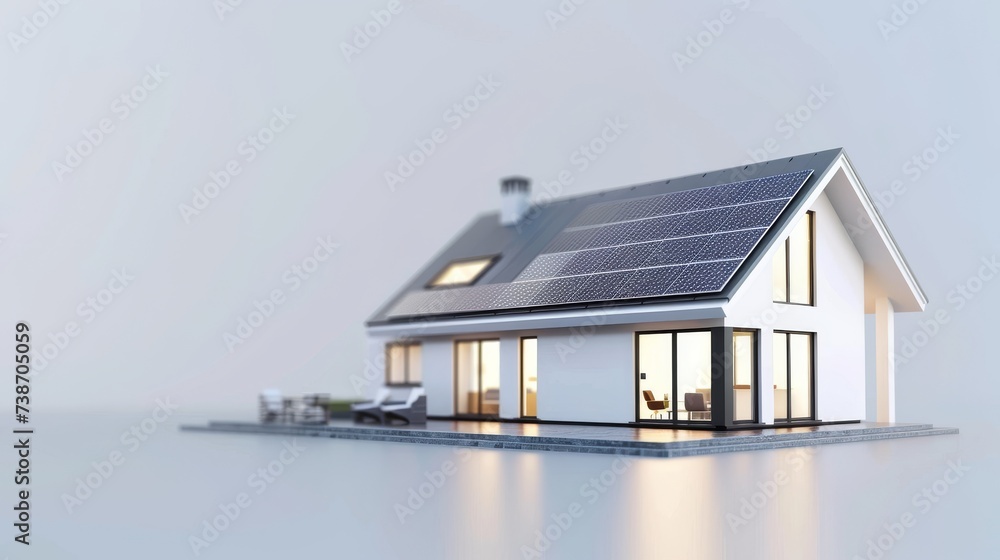 Modern House With Solar Panel Modern House With Solar Panel