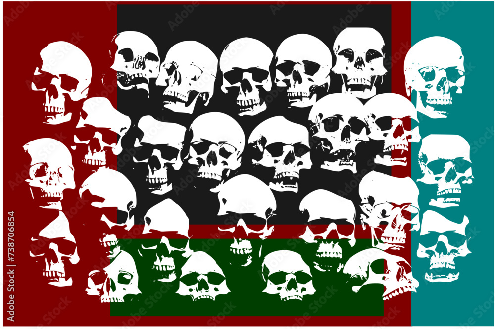 Skull pattern backgrounds add an edgy touch to the design. Illustration Vector