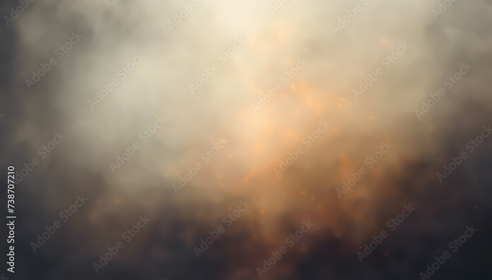 Smoky grunge background. Light accent in the dark fog. Abstract background. AI generated