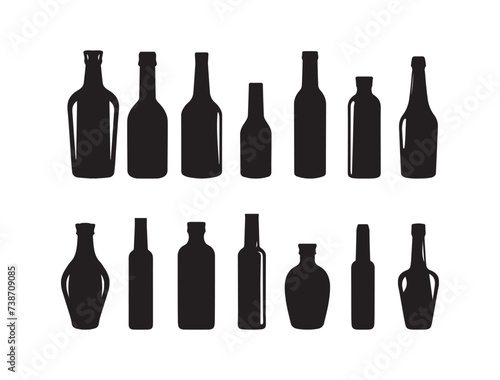 set of wine bottles