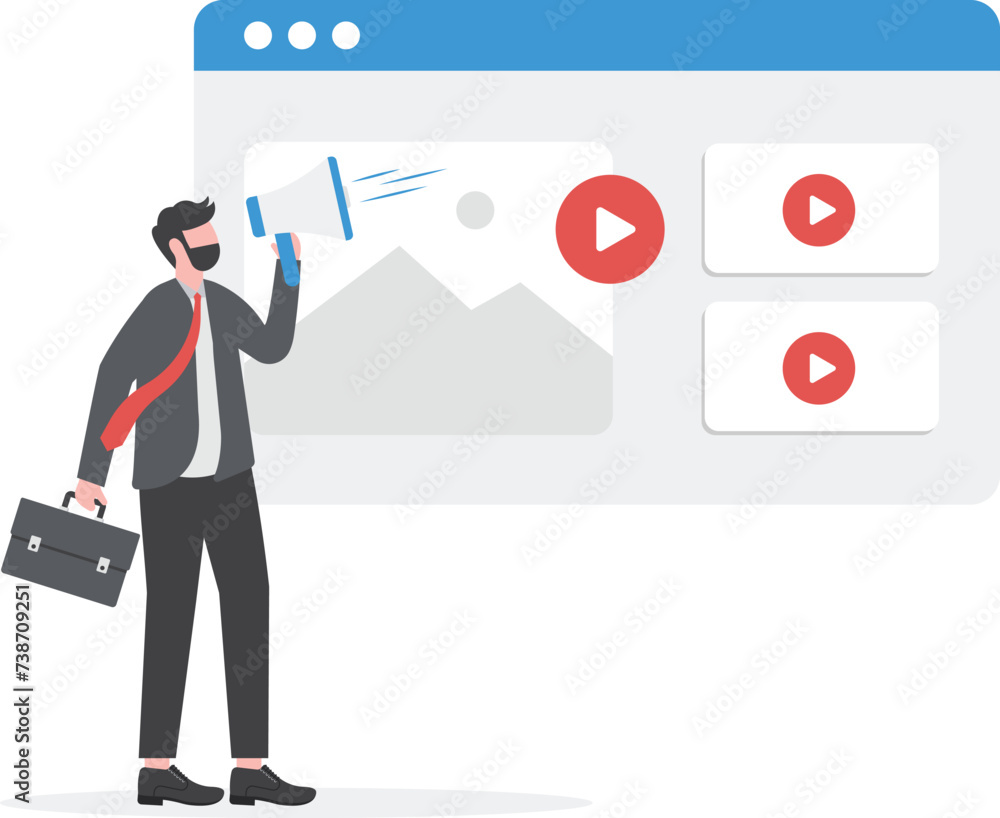 Young People with Loudspeakers Announcing News, Attracting Target Audience, Blogger Advertising vector illustration
Young People with Loudspeakers Announcing News, Attracting Target Audience, Blogger Advertising vector illustration