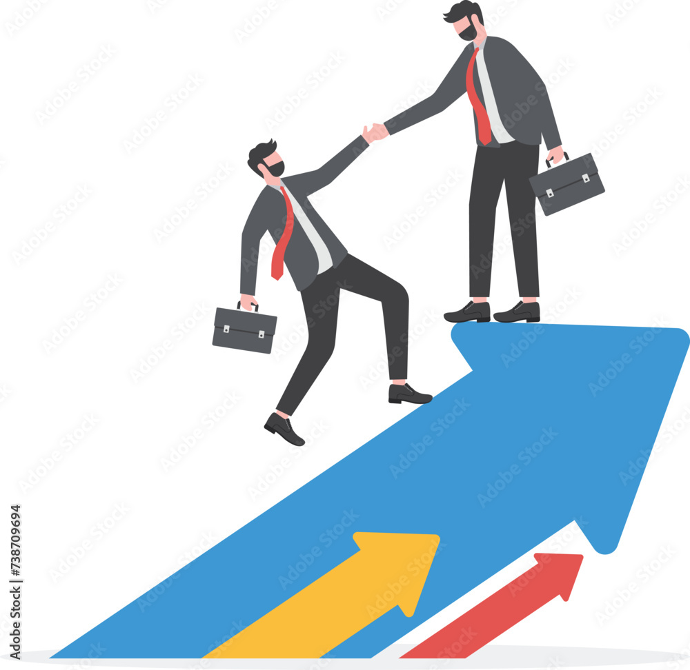 Business Leader Help Employee to Climb at Target, Team Support and Goal Achieve illustration vector concept
Business Leader Help Employee to Climb at Target, Team Support and Goal Achieve illustration vector concept