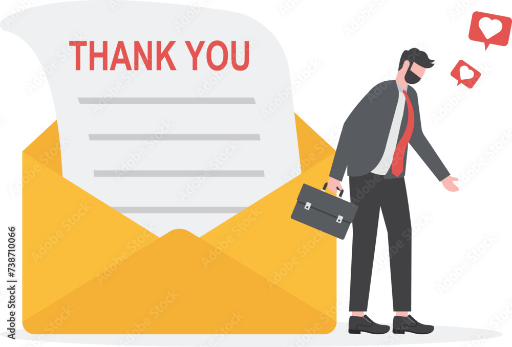 Thank you message, appreciation or greeting to client, customer or ...