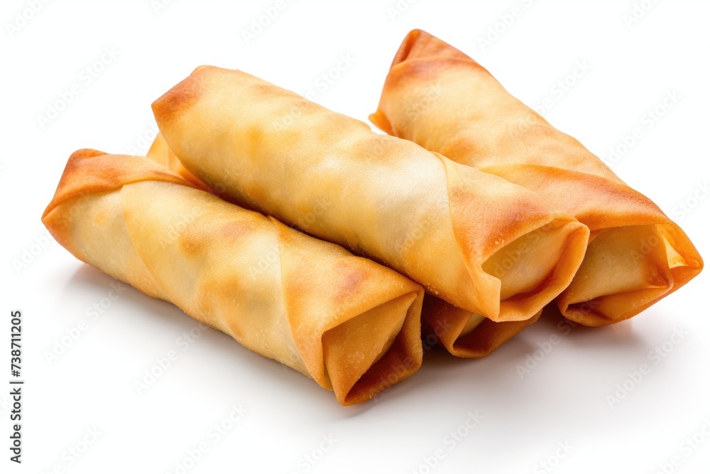 Express Egg Roll , white background, fast food.