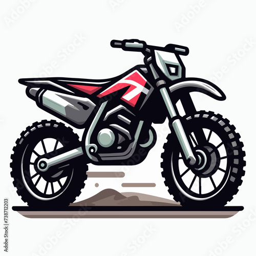 motocross dual sport all road cartoon icon illustration