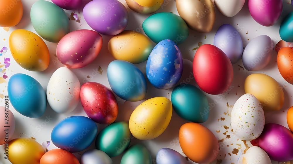 Colorful Easter eggs on a white background Colorful Easter eggs on a white background