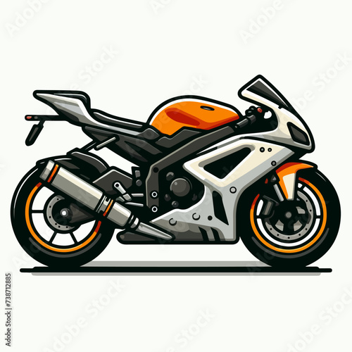 cool racing motorcycle cartoon icon illustration